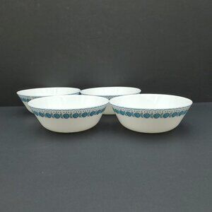 Corelle Everyday Tempered Glass Azure Medallion Soup Cereal Bowls